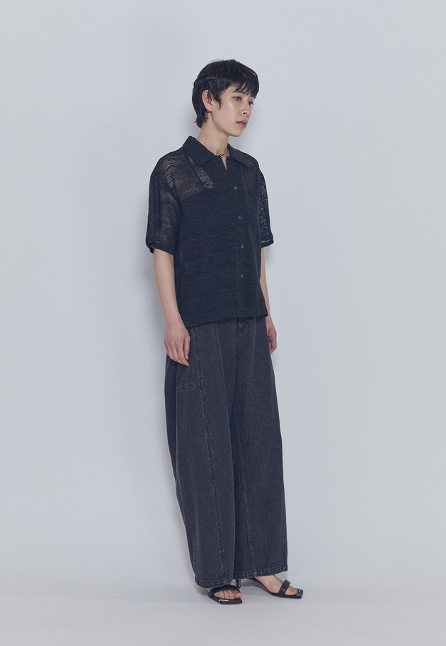 【WEB限定】＜normment（ノーメント）＞コットンレースボタンシャツ 詳細画像 Black 9