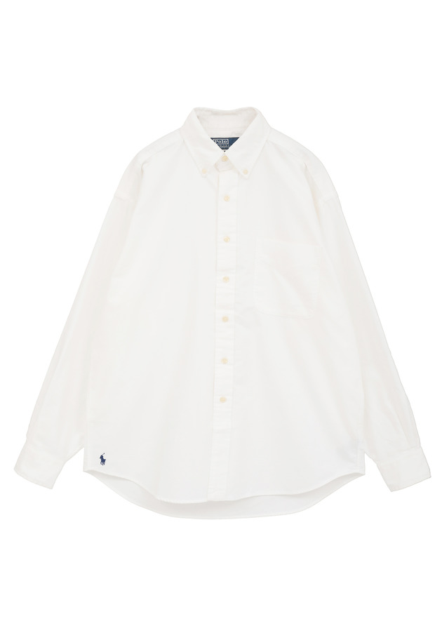 ＜POLO RALPH LAUREN（ポロ ラルフ ローレン）＞ビッグフィットボタンダウンシャツ 詳細画像 White 1