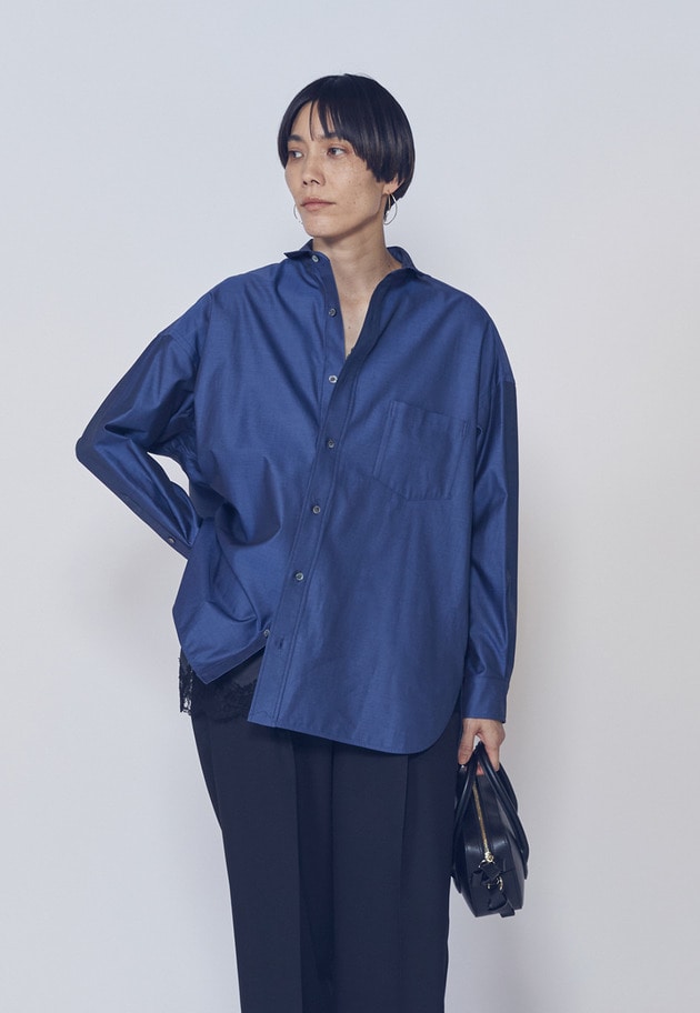 【予約】＜TICCA（ティッカ）＞別注スクエアビッグシャツ 詳細画像 Navy 1