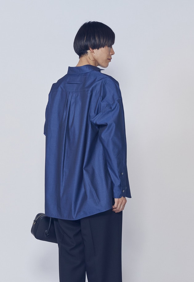 【予約】＜TICCA（ティッカ）＞別注スクエアビッグシャツ 詳細画像 Navy 2