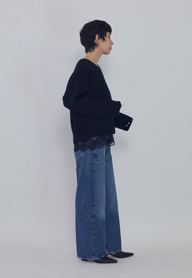 ＜CITIZENS OF HUMANITY（シチズンズ オブ ヒューマニティ）＞&ldquo;AYLA BAGGY CROP PETITE&rdquo;デニムパンツ 詳細画像 Blue 4