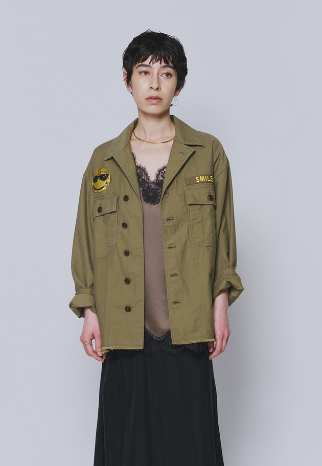 ＜COUTURE D'ADAM（クチュール ド アダム）＞&ldquo;Smiley Old OG107&rdquo;ユーティリティシャツ 詳細画像 Khaki 1