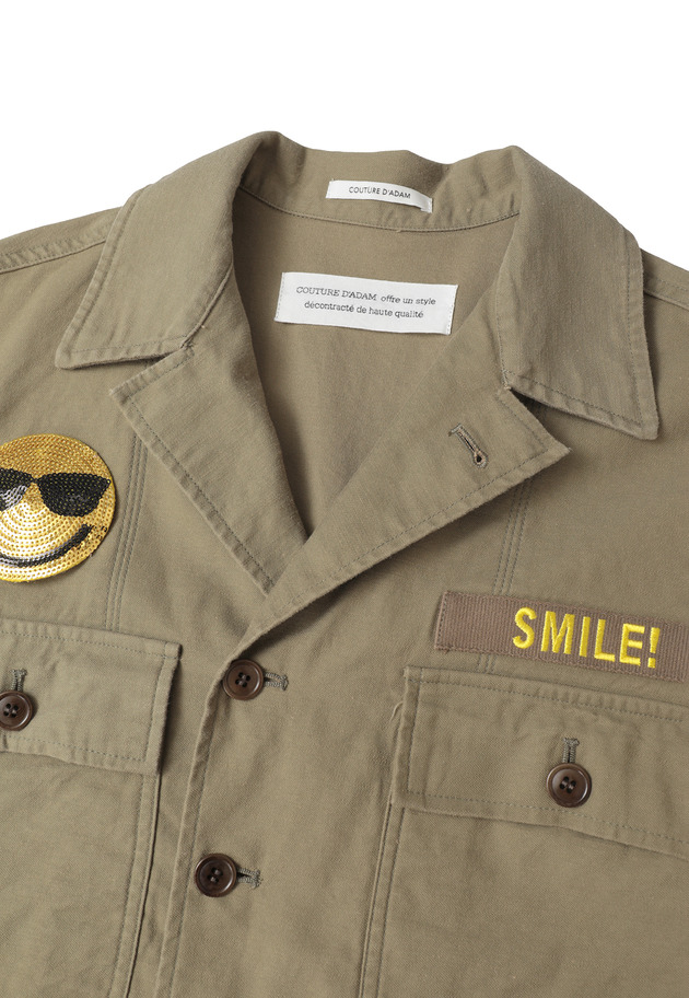 ＜COUTURE D'ADAM（クチュール ド アダム）＞&ldquo;Smiley Old OG107&rdquo;ユーティリティシャツ 詳細画像 Khaki 10