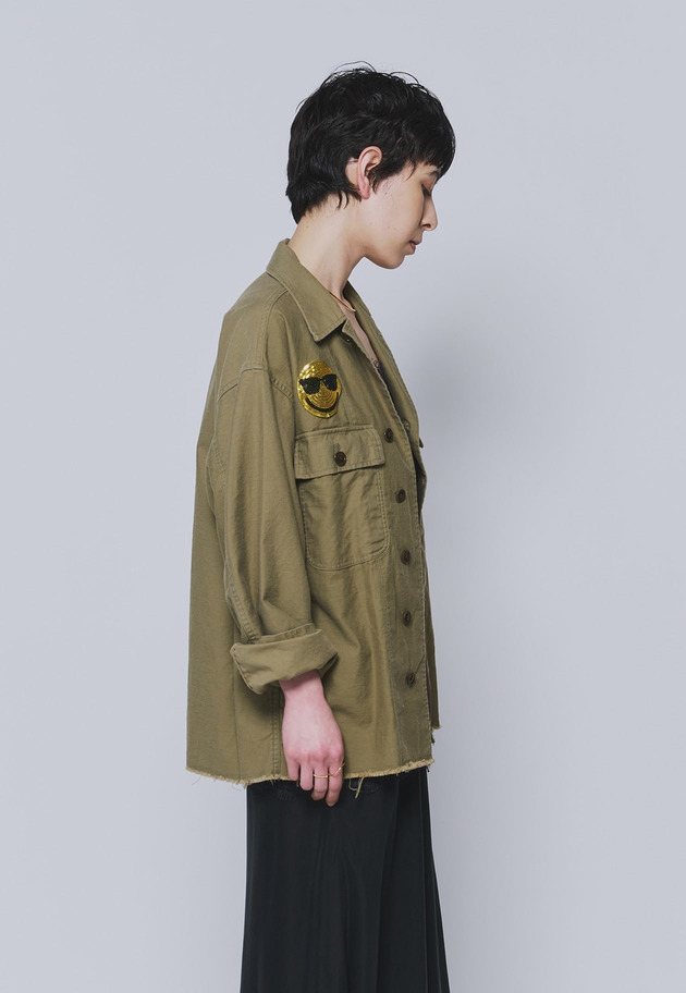 ＜COUTURE D'ADAM（クチュール ド アダム）＞&ldquo;Smiley Old OG107&rdquo;ユーティリティシャツ 詳細画像 Khaki 2