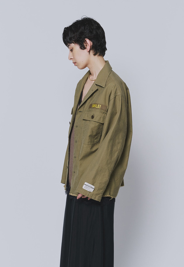 ＜COUTURE D'ADAM（クチュール ド アダム）＞&ldquo;Smiley Old OG107&rdquo;ユーティリティシャツ 詳細画像 Khaki 3