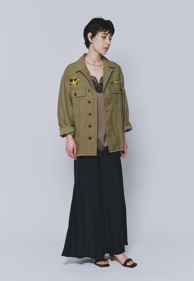 ＜COUTURE D'ADAM（クチュール ド アダム）＞&ldquo;Smiley Old OG107&rdquo;ユーティリティシャツ 詳細画像 Khaki 4