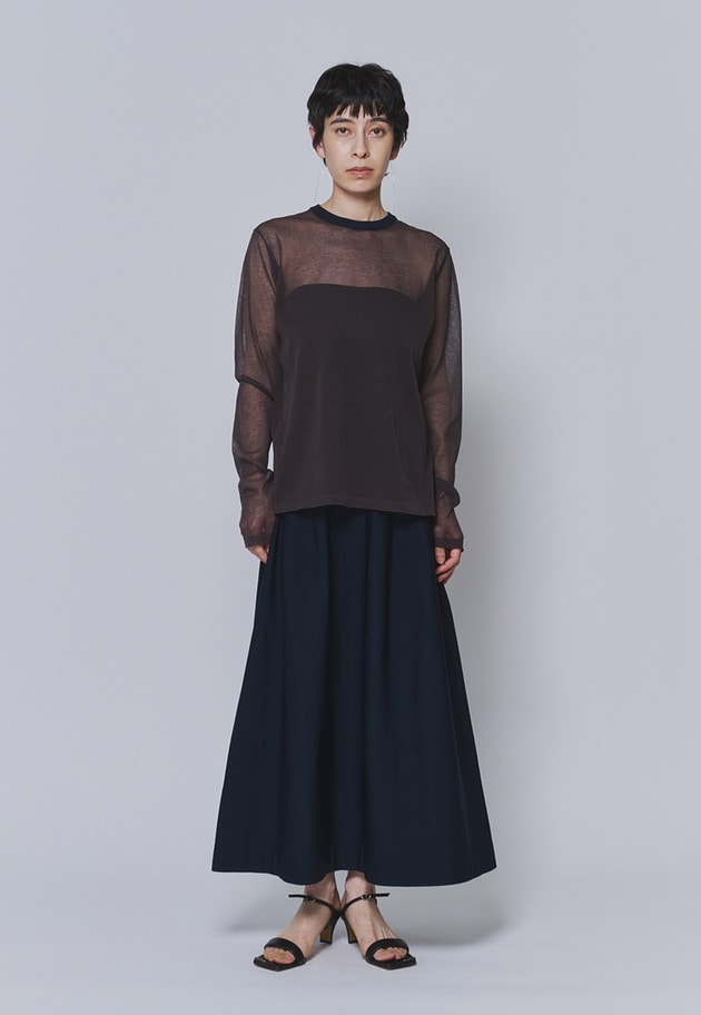 ＜LOWER（ローヴァー）＞&ldquo;18G Jersey Gather&rdquo;スカート 詳細画像 Blue 3