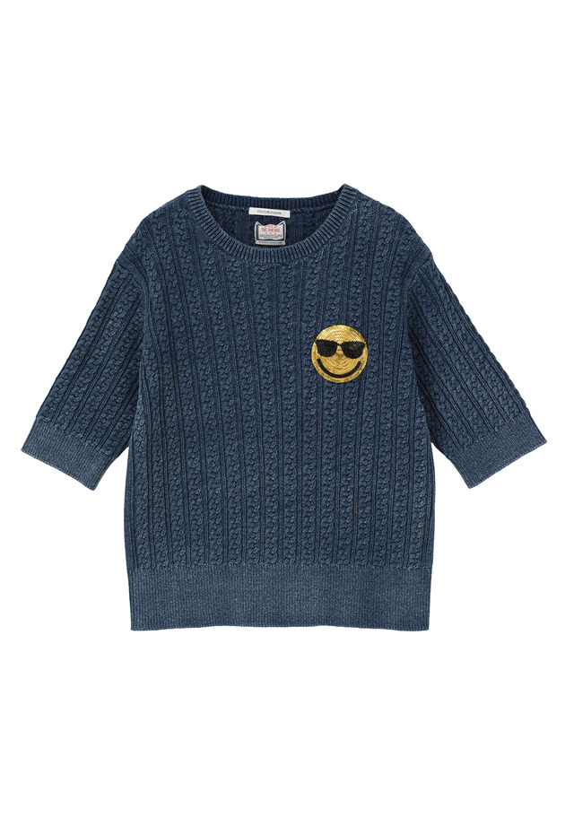 ＜COUTURE D'ADAM（クチュール ド アダム）＞コットンショートスリーブニット 詳細画像 Blue 6