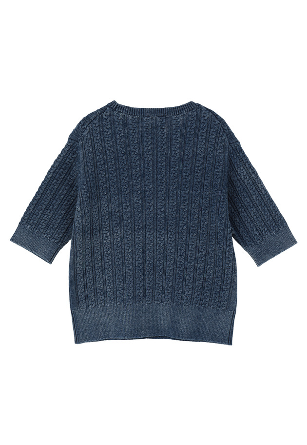 ＜COUTURE D'ADAM（クチュール ド アダム）＞コットンショートスリーブニット 詳細画像 Blue 7