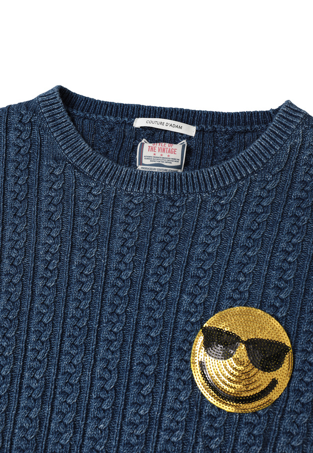 ＜COUTURE D'ADAM（クチュール ド アダム）＞コットンショートスリーブニット 詳細画像 Blue 8