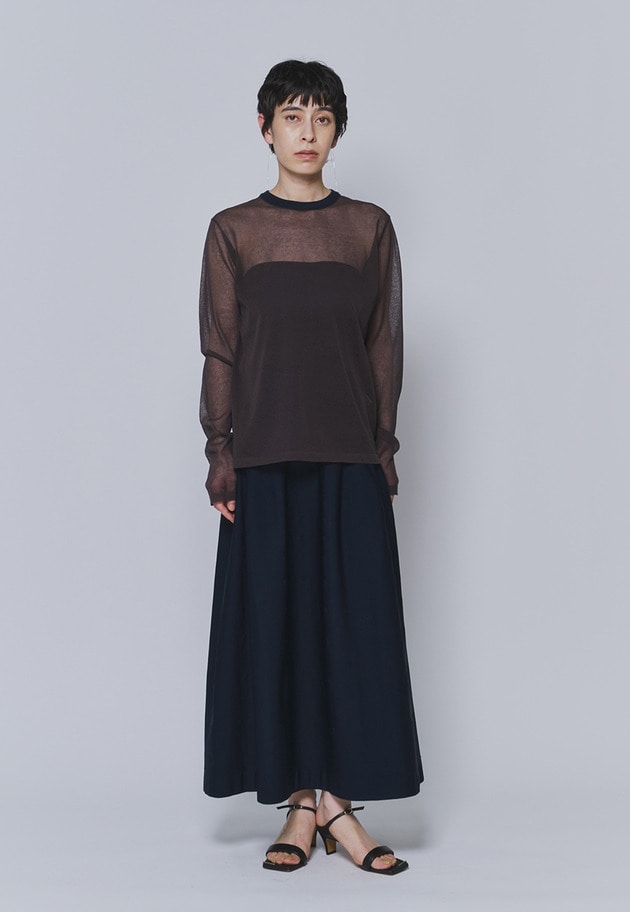 ＜LOWER（ローヴァー）＞&ldquo;18G Plainstitch&rdquo;シアーニット 詳細画像 Khaki 3