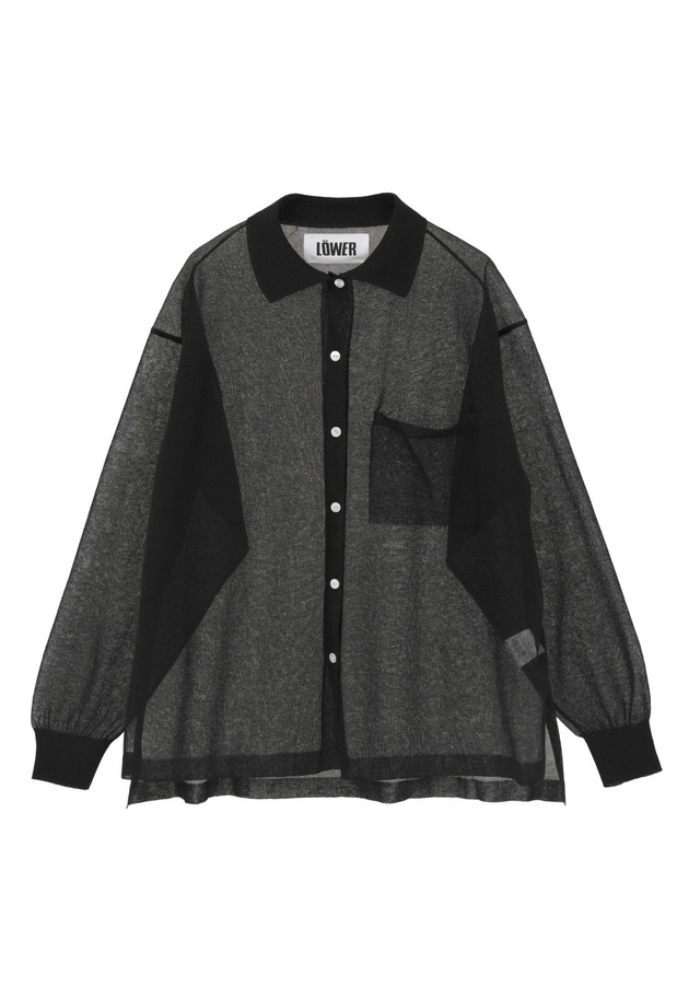 ＜LOWER（ローヴァー）＞18Gシアーボタンシャツ 詳細画像 Black 1