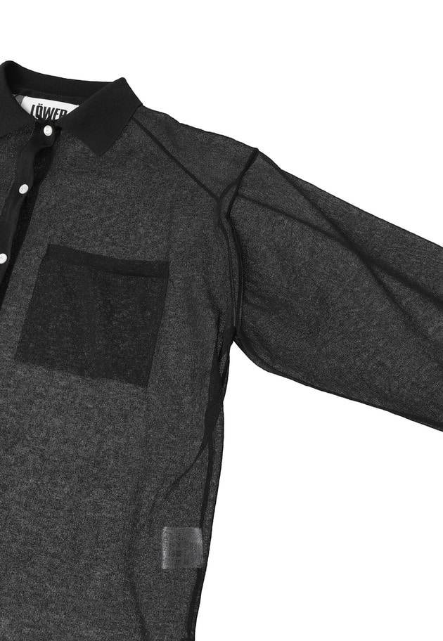 ＜LOWER（ローヴァー）＞18Gシアーボタンシャツ 詳細画像 Black 14