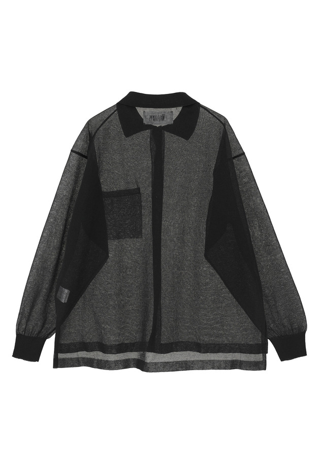 ＜LOWER（ローヴァー）＞18Gシアーボタンシャツ 詳細画像 Black 2