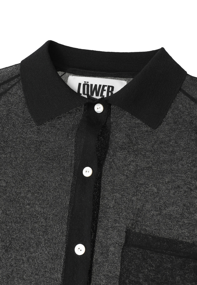 ＜LOWER（ローヴァー）＞18Gシアーボタンシャツ 詳細画像 Black 3
