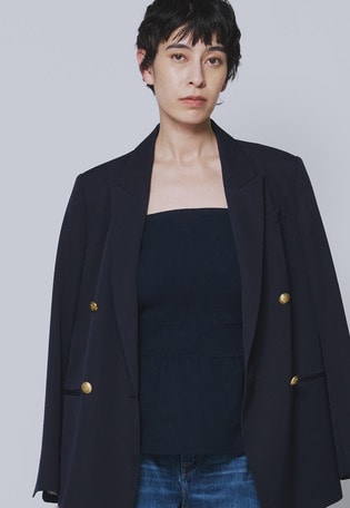 ＜LOWER（ローヴァー）＞“18G Smooth Peplum”ベアトップ