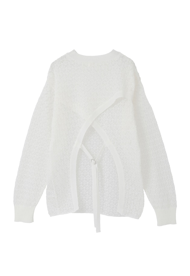 ＜NEPLA（ネプラ）＞リーフ編みバックレイヤードプルオーバー 詳細画像 White 12