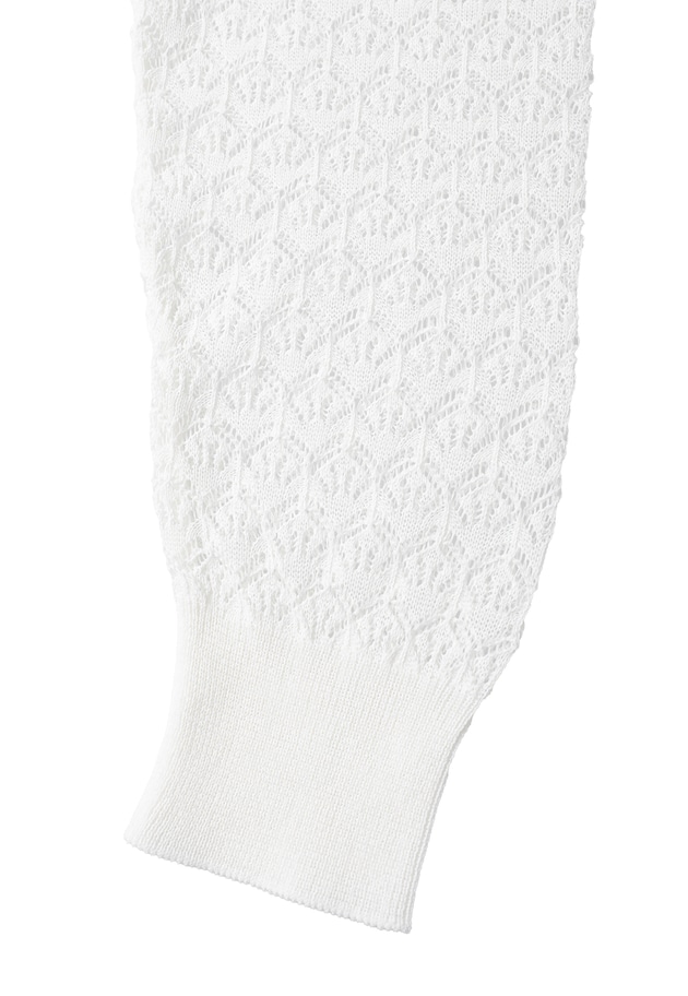 ＜NEPLA（ネプラ）＞リーフ編みバックレイヤードプルオーバー 詳細画像 White 14