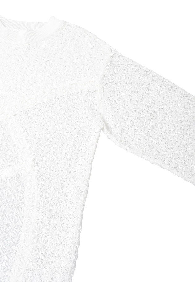 ＜NEPLA（ネプラ）＞リーフ編みバックレイヤードプルオーバー 詳細画像 White 17