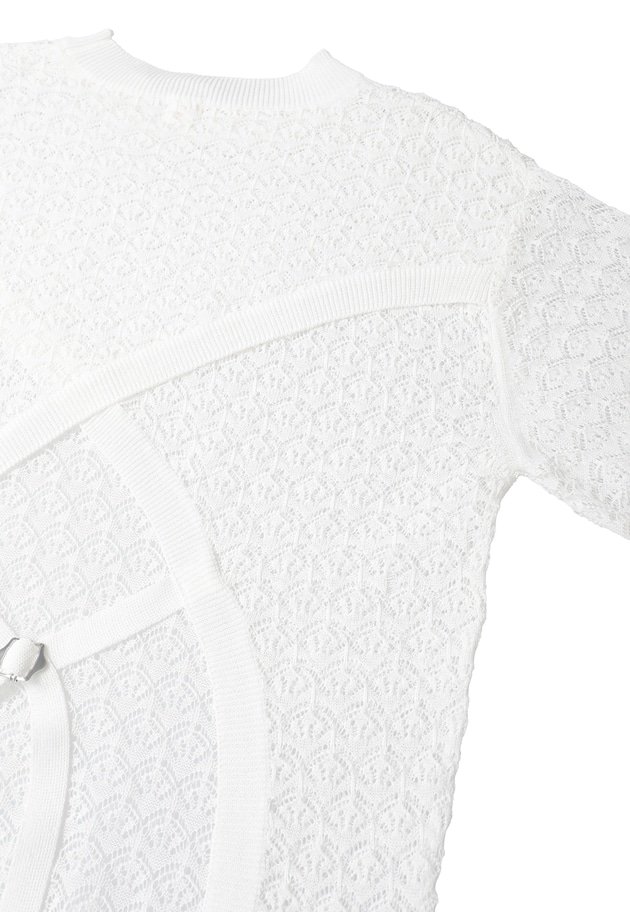 ＜NEPLA（ネプラ）＞リーフ編みバックレイヤードプルオーバー 詳細画像 White 18
