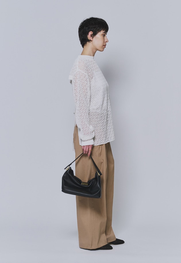 ＜NEPLA（ネプラ）＞リーフ編みバックレイヤードプルオーバー 詳細画像 White 4