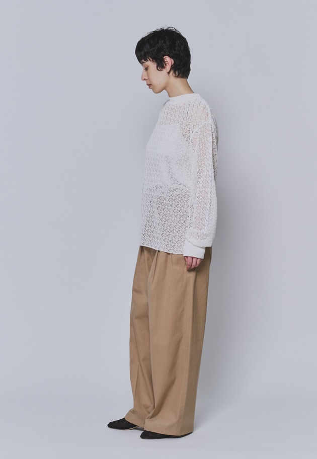 ＜NEPLA（ネプラ）＞リーフ編みバックレイヤードプルオーバー 詳細画像 White 6