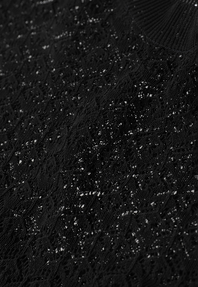 ＜NEPLA（ネプラ）＞リーフ編みバックレイヤードプルオーバー 詳細画像 Black 12