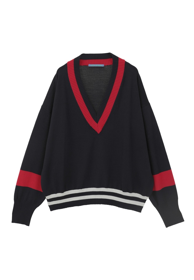 ＜tricot de papa（トリコ・デ・パパ）>スクールニットプルオーバー 詳細画像 Navy 11