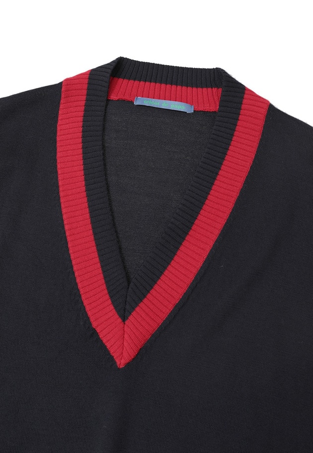 ＜tricot de papa（トリコ・デ・パパ）>スクールニットプルオーバー 詳細画像 Navy 3