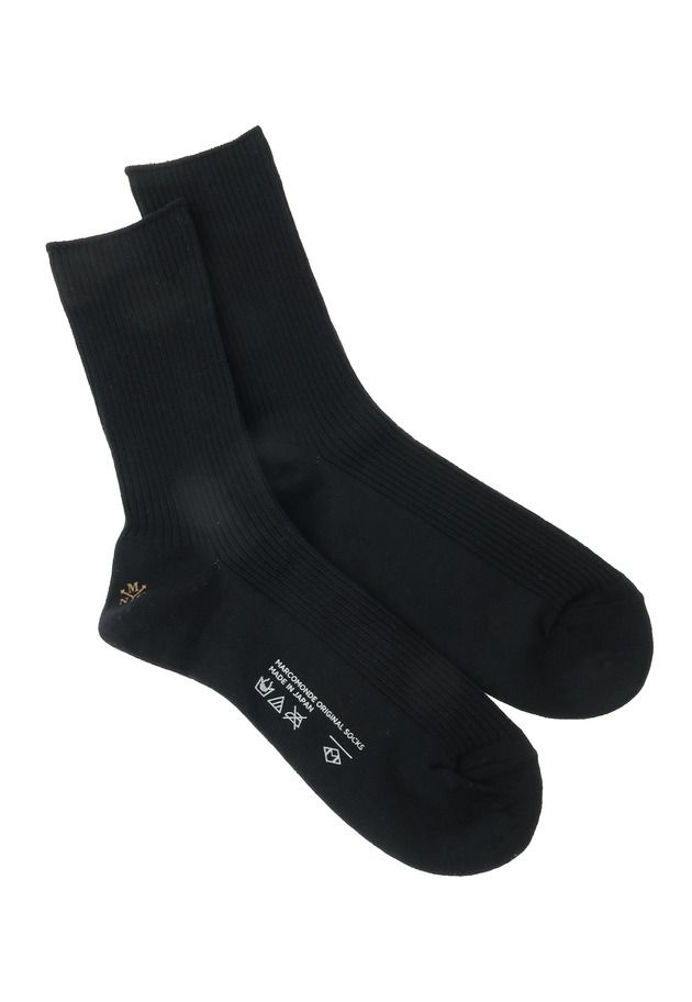 ＜MARCOMONDE（マルコモンド）＞コットンリブソックス 詳細画像 Black 2