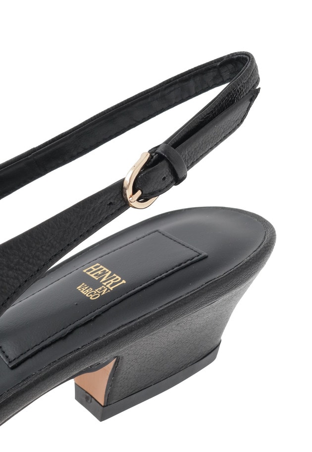 ＜HENRI EN VARGO（ヘンリエンヴァーゴ）＞&ldquo;Yves&rdquo;スリングバックパンプス 詳細画像 Black 10