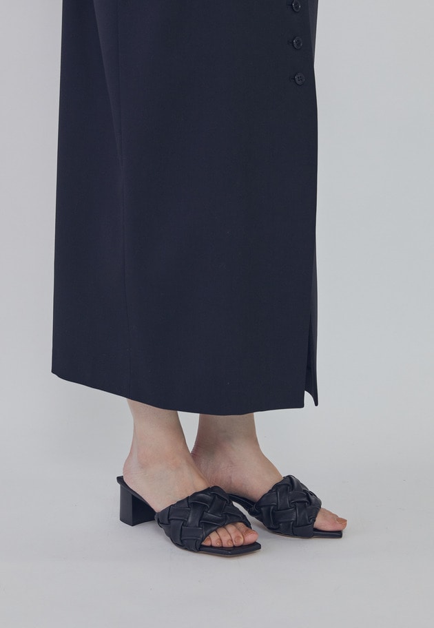 ＜HENRI EN VARGO（ヘンリエンヴァーゴ）＞&rdquo;Grace&rdquo; ギャザーミュール 詳細画像 Black 1