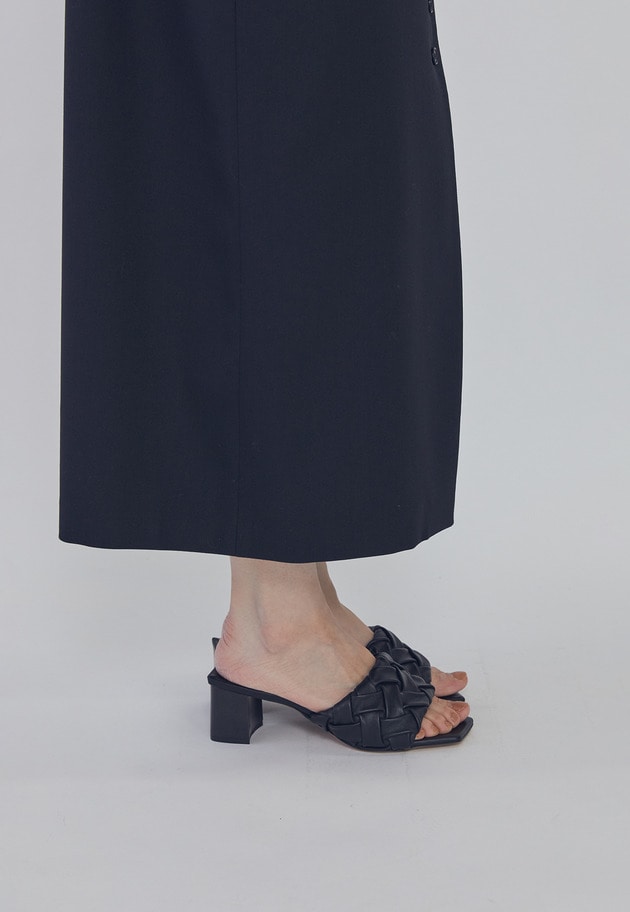 ＜HENRI EN VARGO（ヘンリエンヴァーゴ）＞&rdquo;Grace&rdquo; ギャザーミュール 詳細画像 Black 2