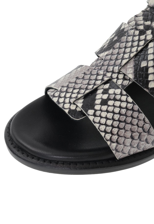 ＜Luca Grossi (ルカ グロッシ)＞パイソンサンダル 詳細画像 Black 10