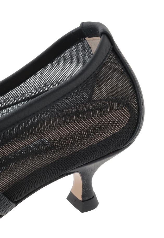 ＜NEBULONI E. (ネブローニ)＞メッシュアーモンドトゥパンプス 詳細画像 Black 10