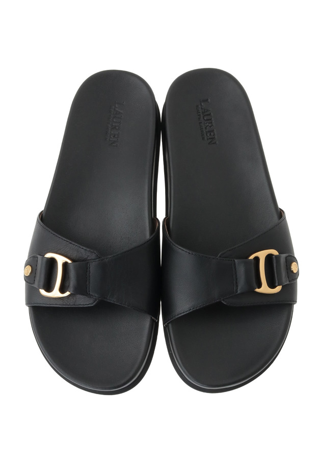 ＜POLO RALPH LAUREN（ポロ ラルフ ローレン）＞"TASHA SLIDE"サンダル 詳細画像 Black 5