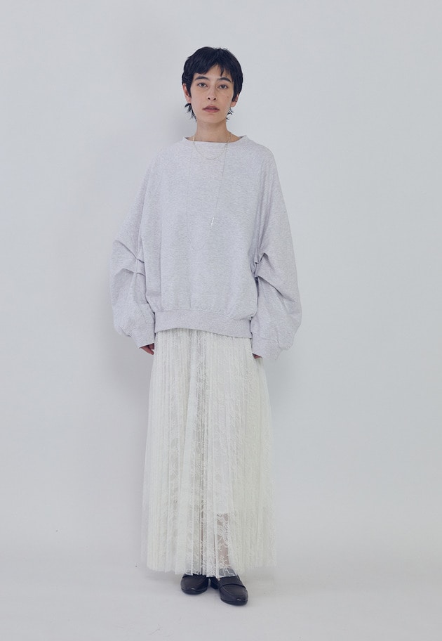 【予約】＜COGTHEBIGSMOKE (コグ ザ ビッグ スモーク)＞&ldquo;LEILA WIDE CUFF&rdquo;スウェット 詳細画像 Light gray 4