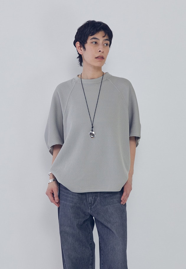 【予約】＜COGTHEBIGSMOKE (コグ ザ ビッグ スモーク)＞&ldquo;HELLEN&rdquo;ペンタゴントップ（ニットライクジャージ） 詳細画像 Light gray 1