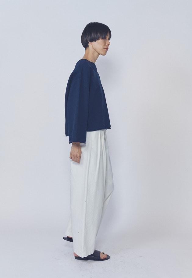 ＜IRONING (アイロニング)＞ロゴスウェットショートプルオーバー 詳細画像 Navy 4