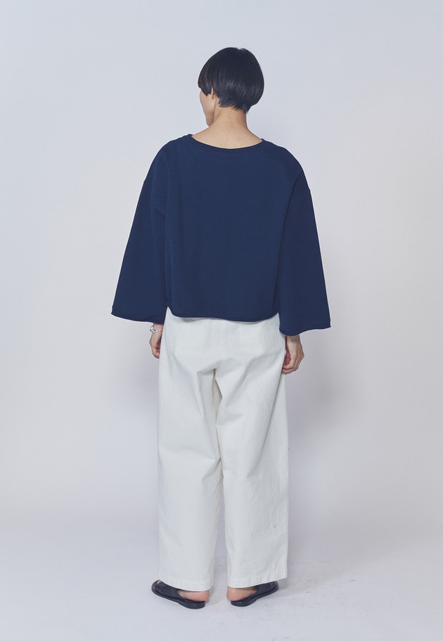 ＜IRONING (アイロニング)＞ロゴスウェットショートプルオーバー 詳細画像 Navy 5