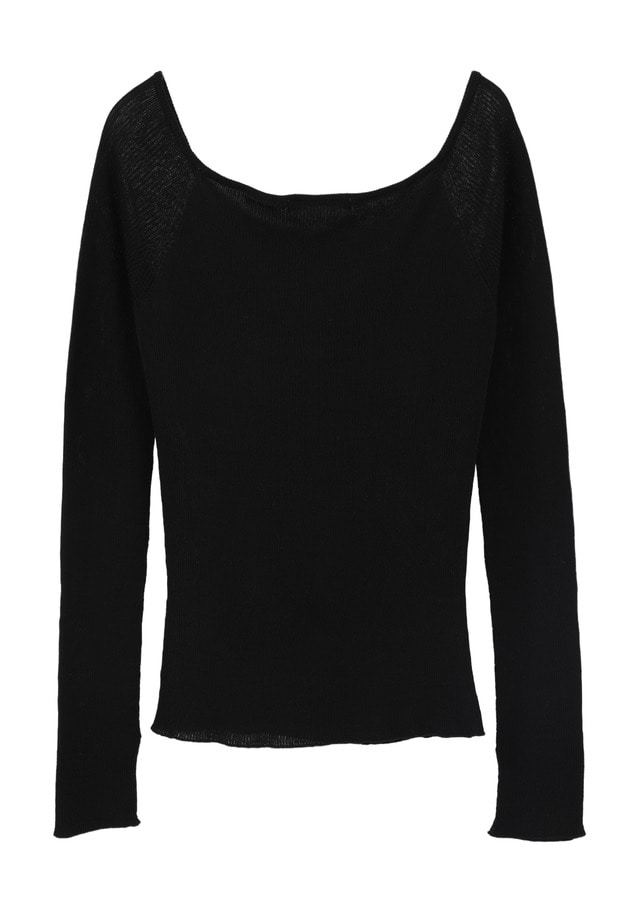 ＜NICENICE MOMENT（ナイスナイス モーメント）＞オープンショルダーロングスリーブ 詳細画像 Black 6