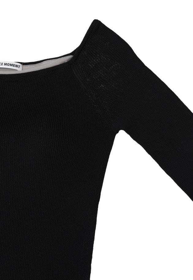 ＜NICENICE MOMENT（ナイスナイス モーメント）＞オープンショルダーロングスリーブ 詳細画像 Black 8