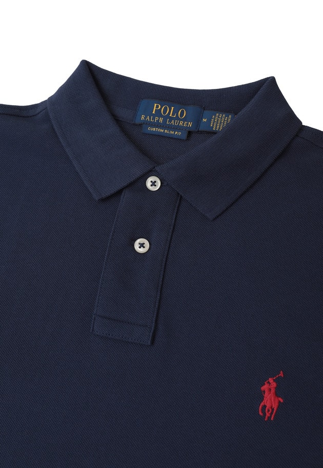 ＜POLO RALPH LAUREN（ポロ ラルフ ローレン）＞カスタムスリムフィットポロシャツ 詳細画像 Navy 9