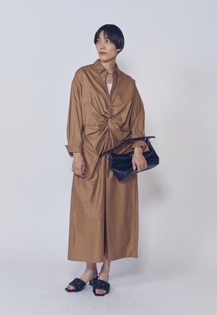 ハイカウントチンツツイストシャツワンピース