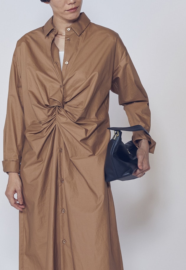 ハイカウントチンツツイストシャツワンピース 詳細画像 Camel 4