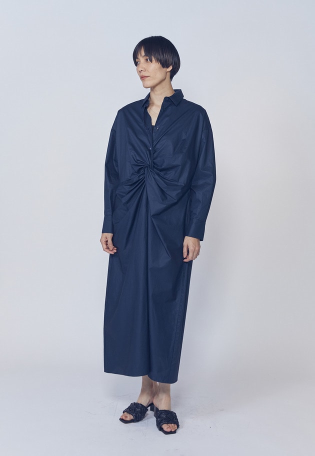 ハイカウントチンツツイストシャツワンピース 詳細画像 Navy 2