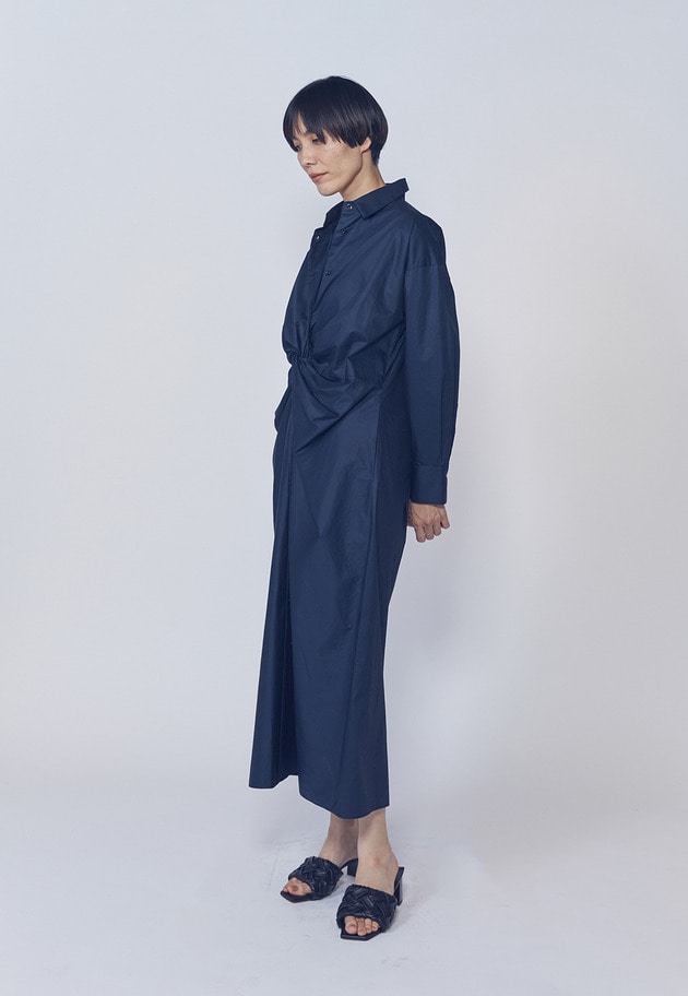 ハイカウントチンツツイストシャツワンピース 詳細画像 Navy 3