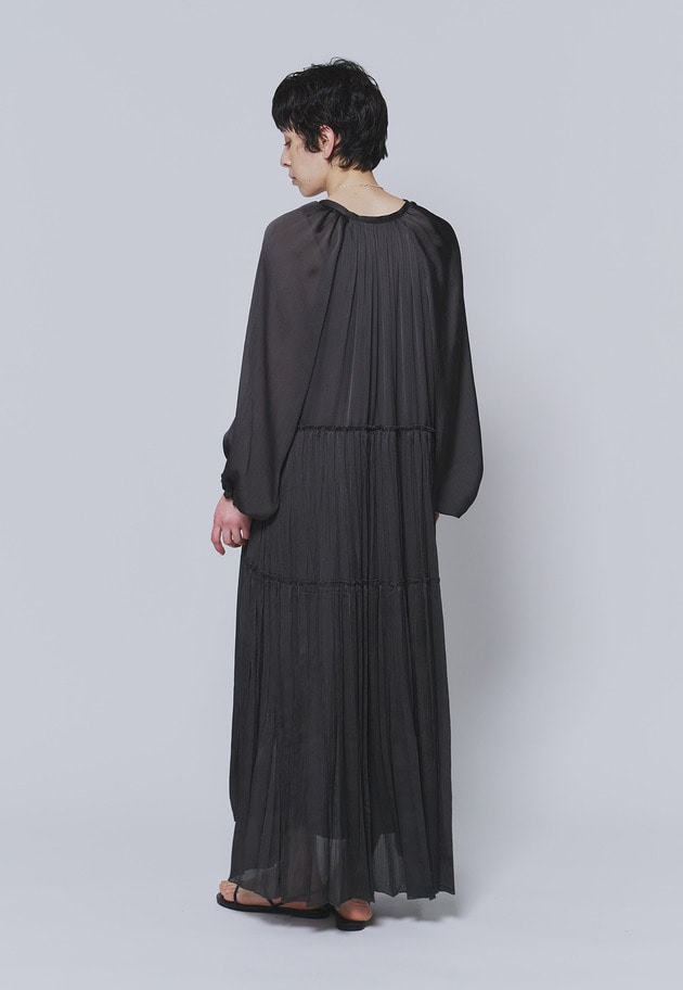楊柳サテンプリーツワンピース 詳細画像 Charcoal 4