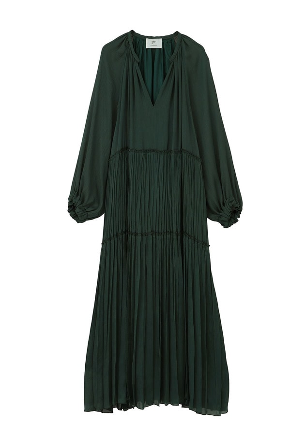 楊柳サテンプリーツワンピース 詳細画像 Green 7