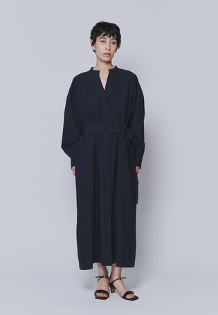 タイプライターバンドカラースキッパーワンピース